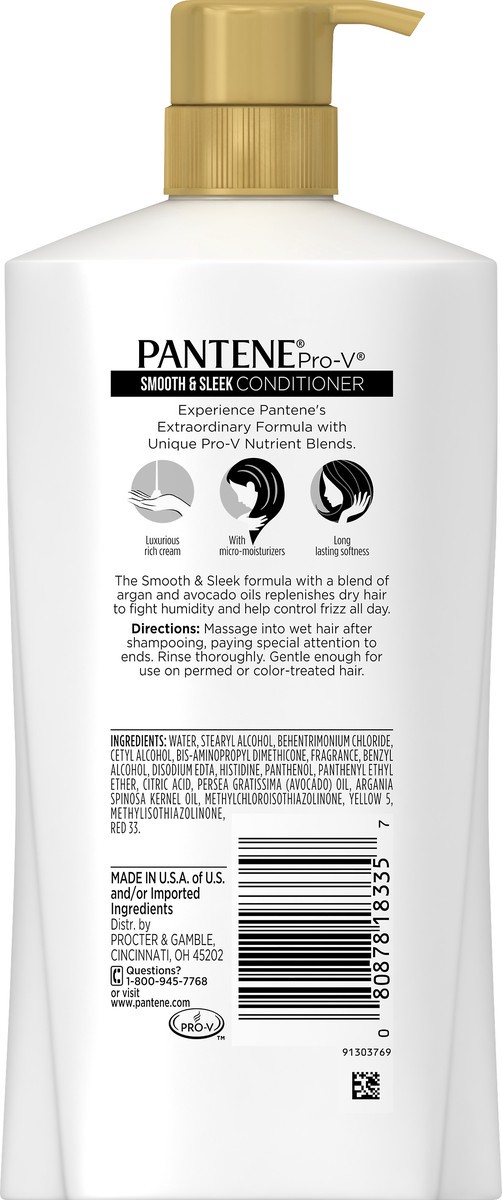 slide 4 of 5, Pantene Smooth & Sleek Conditioner 28.9 oz, 28.90 oz