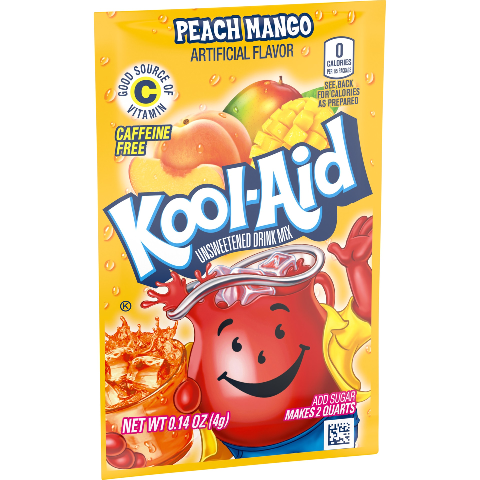 slide 4 of 5, Kool-Aid Unsweetened Peach Mango Artificially Flavored Powdered Soft Drink Mix Packet, 0.14 oz