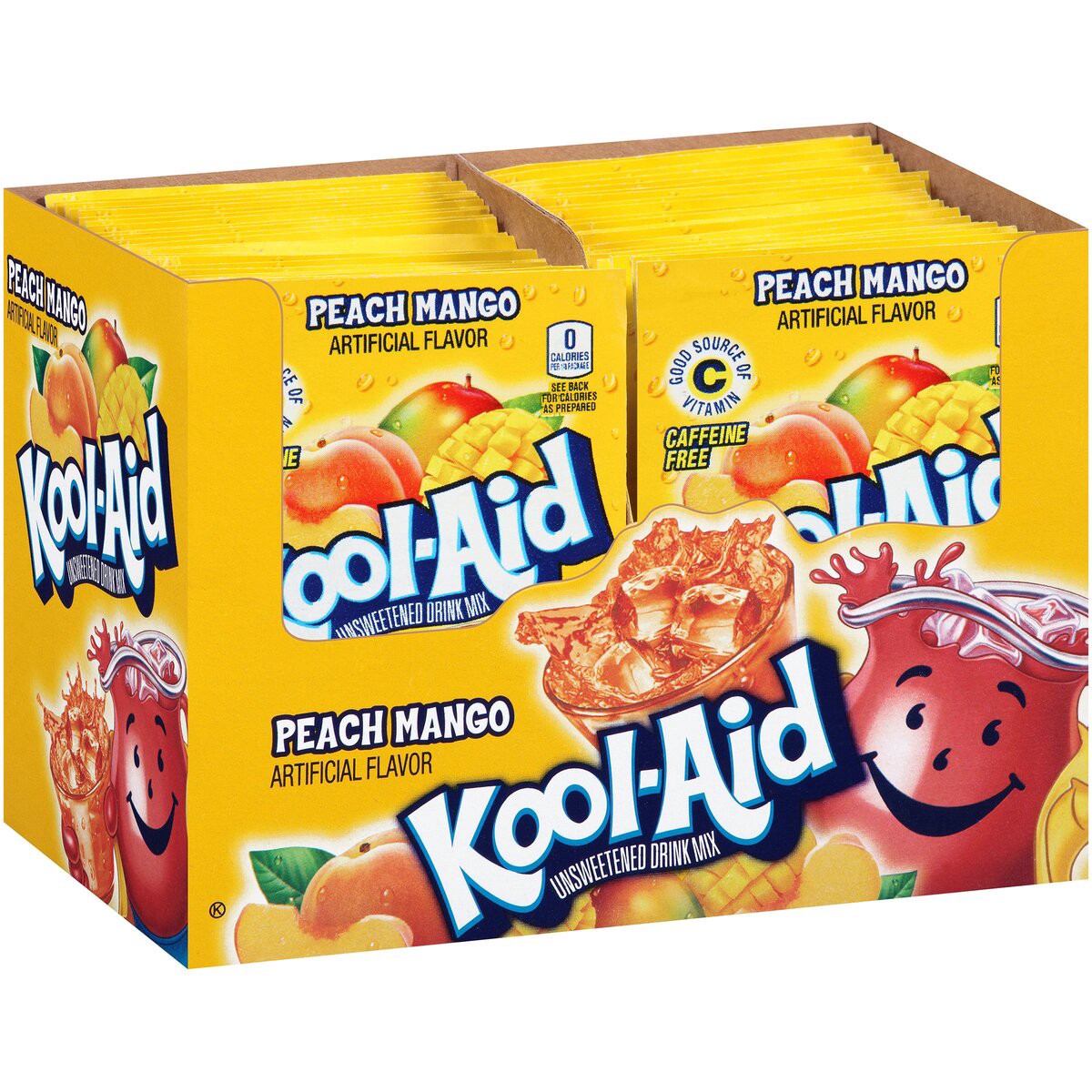 slide 3 of 4, Kool-Aid Unsweetened Peach Mango Artificially Flavored Powdered Soft Drink Mix, 0.14 oz Packet, 0.14 oz