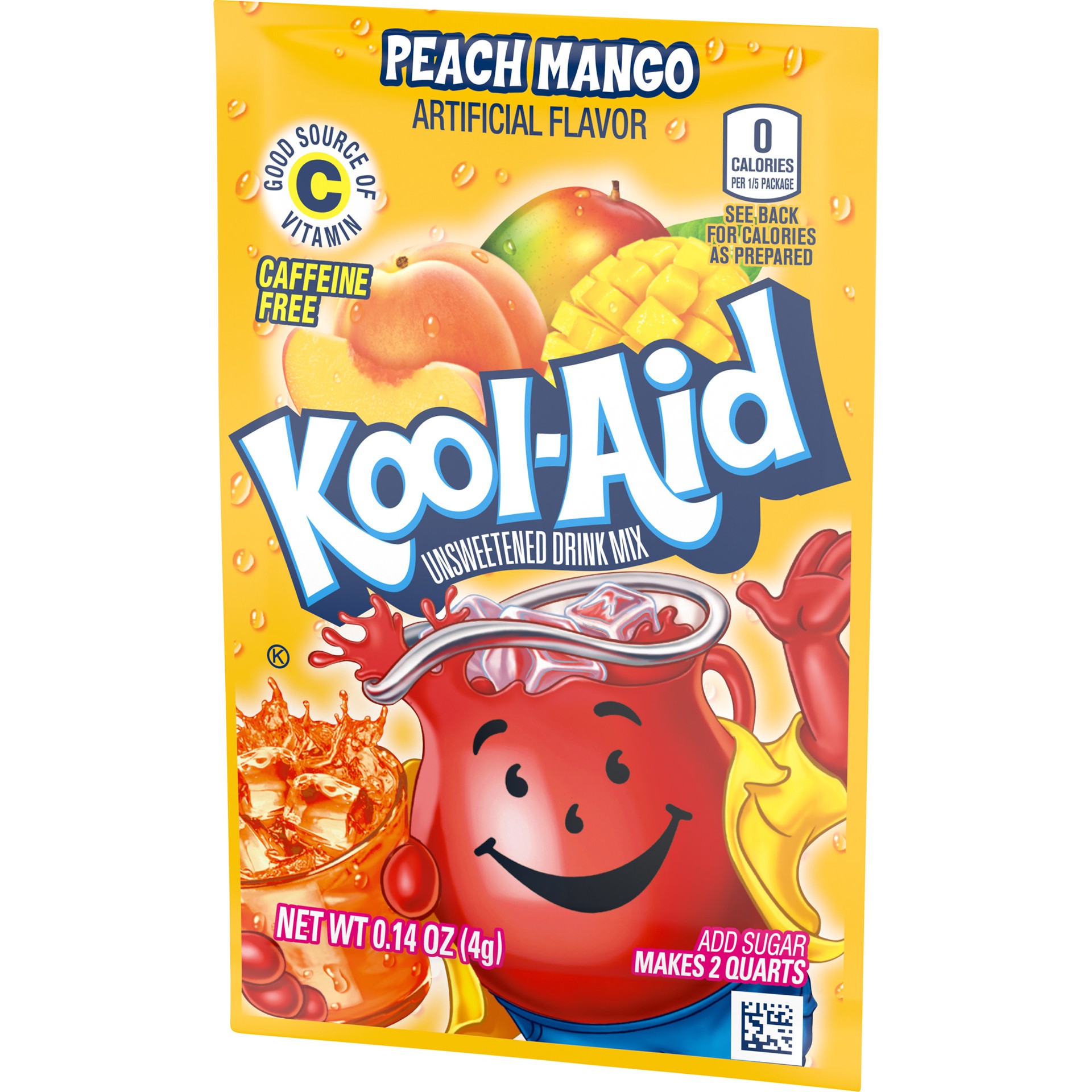 slide 2 of 5, Kool-Aid Unsweetened Peach Mango Artificially Flavored Powdered Soft Drink Mix Packet, 0.14 oz