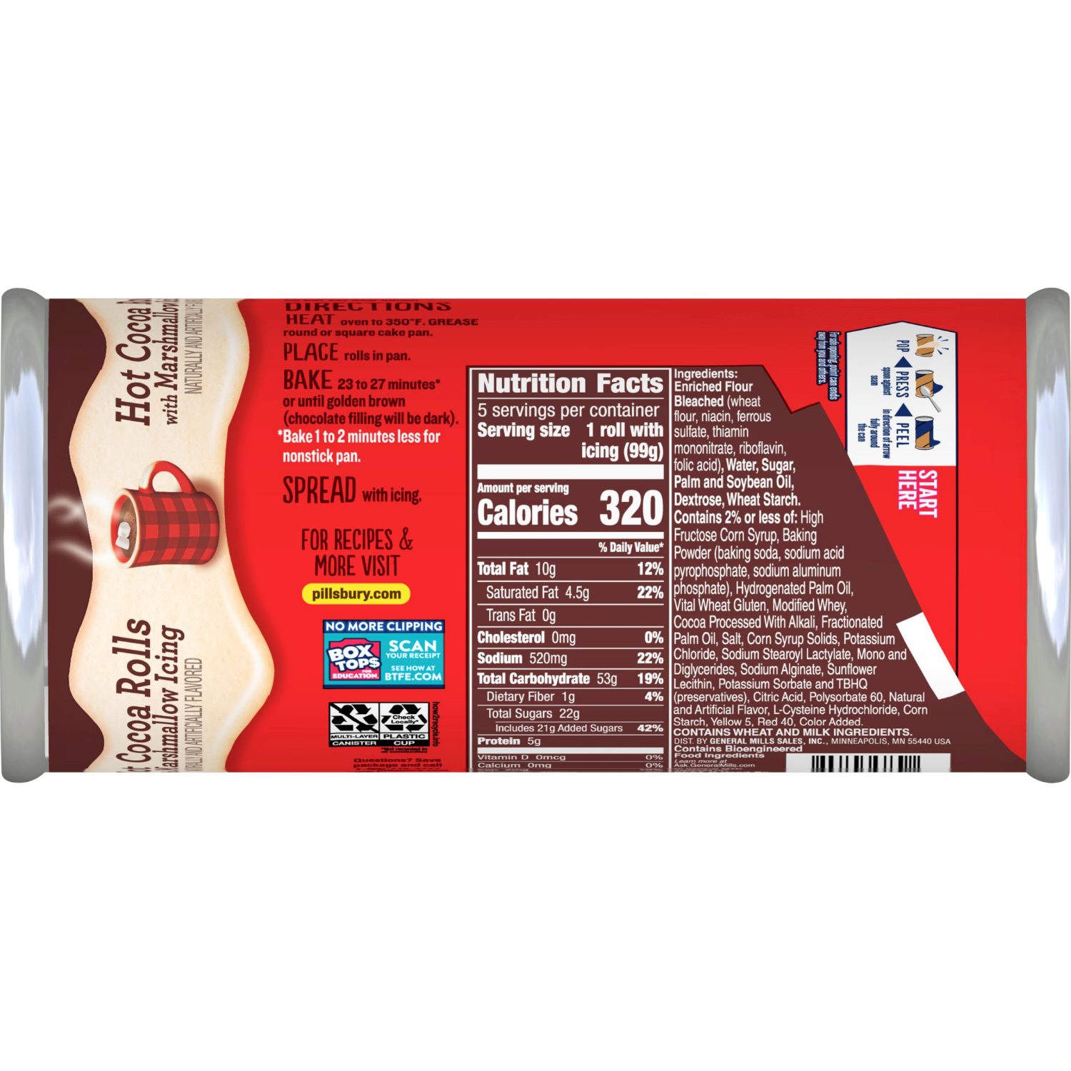 slide 2 of 5, Grands! Limited Edition Hot Cocoa Rolls with Marshmallow Icing, Makes 5 Big Rolls, 17.5 oz, 5 ct