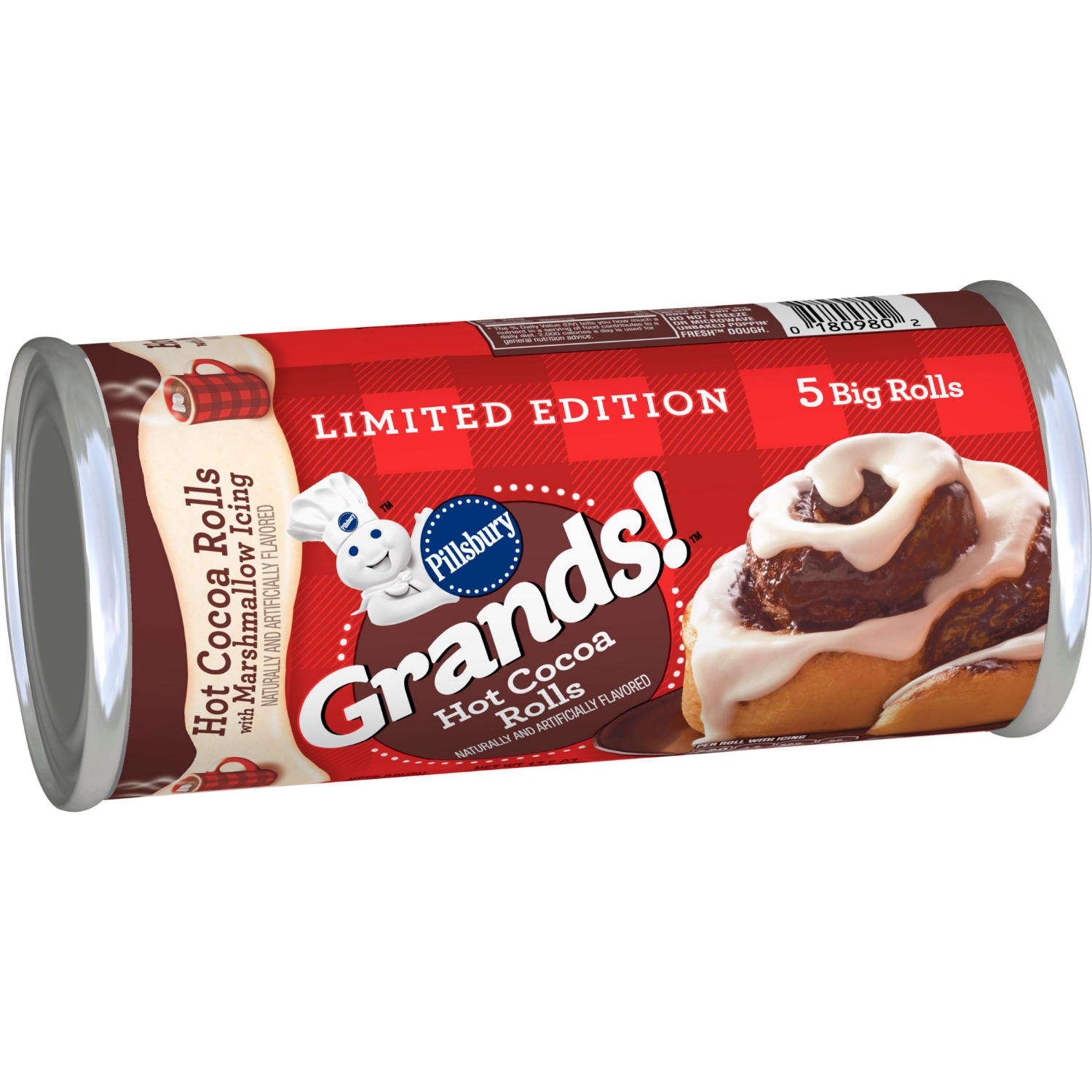 slide 3 of 5, Grands! Limited Edition Hot Cocoa Rolls with Marshmallow Icing, Makes 5 Big Rolls, 17.5 oz, 5 ct