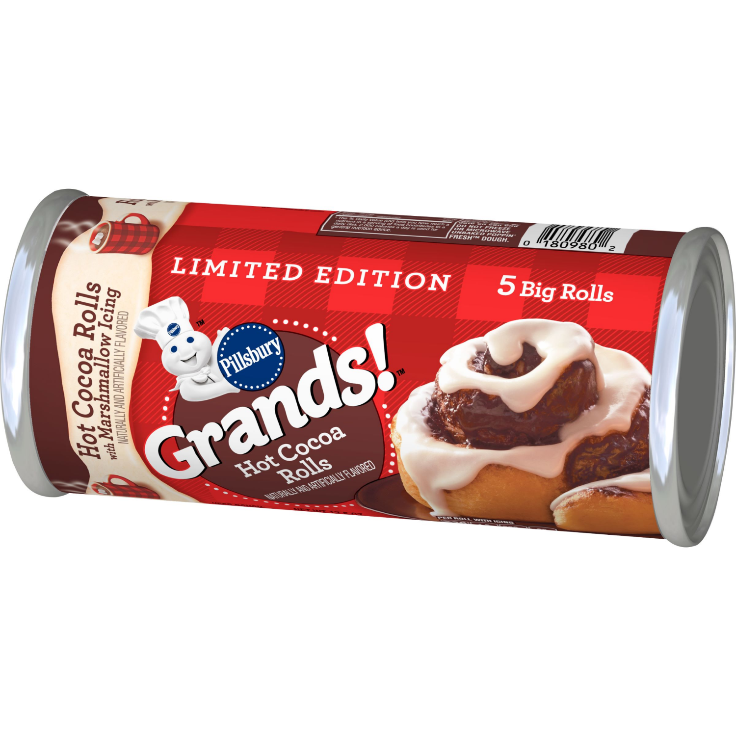 slide 4 of 5, Grands! Limited Edition Hot Cocoa Rolls with Marshmallow Icing, Makes 5 Big Rolls, 17.5 oz, 5 ct