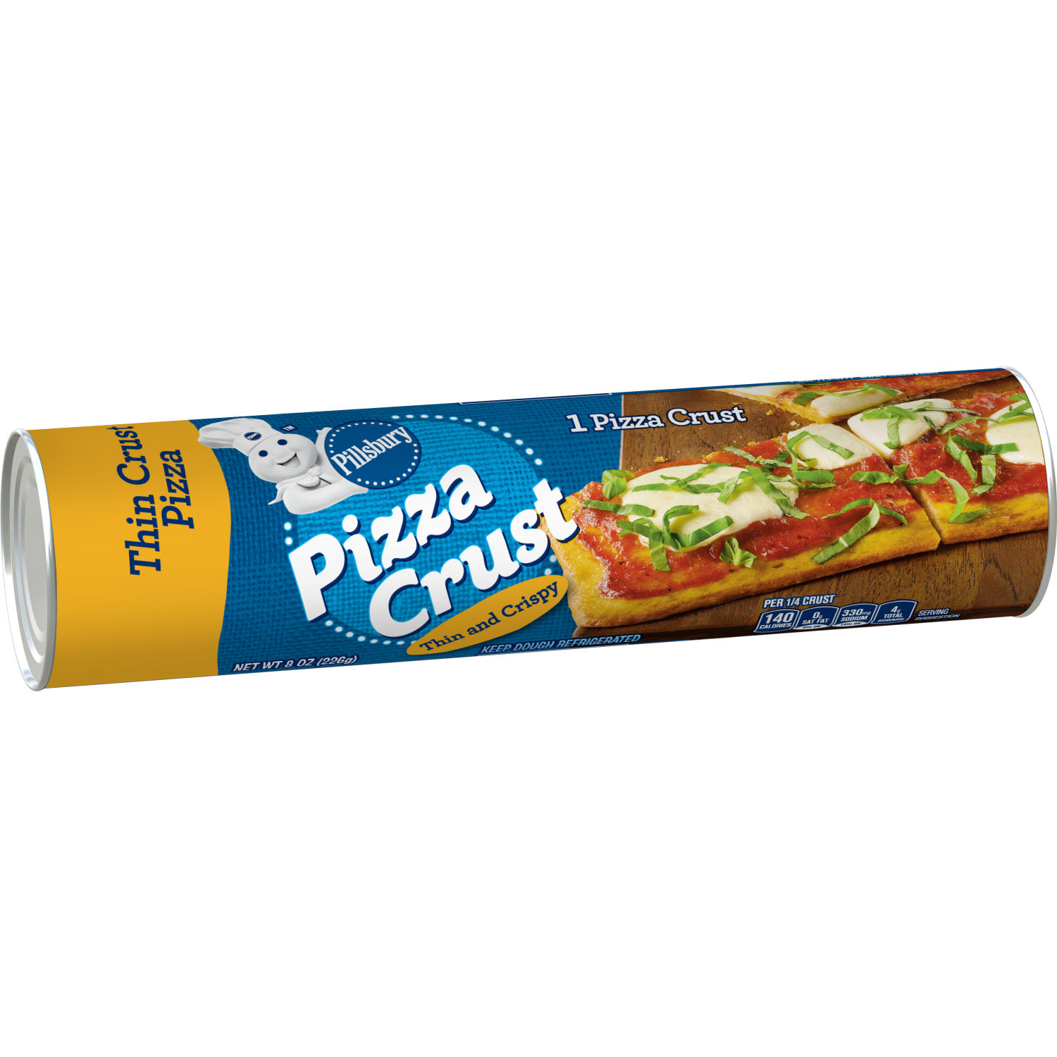slide 4 of 5, Pillsbury Thin and Crispy Pizza Crust Dough, 8 oz, 1 ct