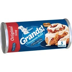 Grands! Cinnamon Rolls with Cinnabon Cinnamon and Original Icing, Refrigerated Canned Pastry Dough, 5 ct., 17.5 oz.