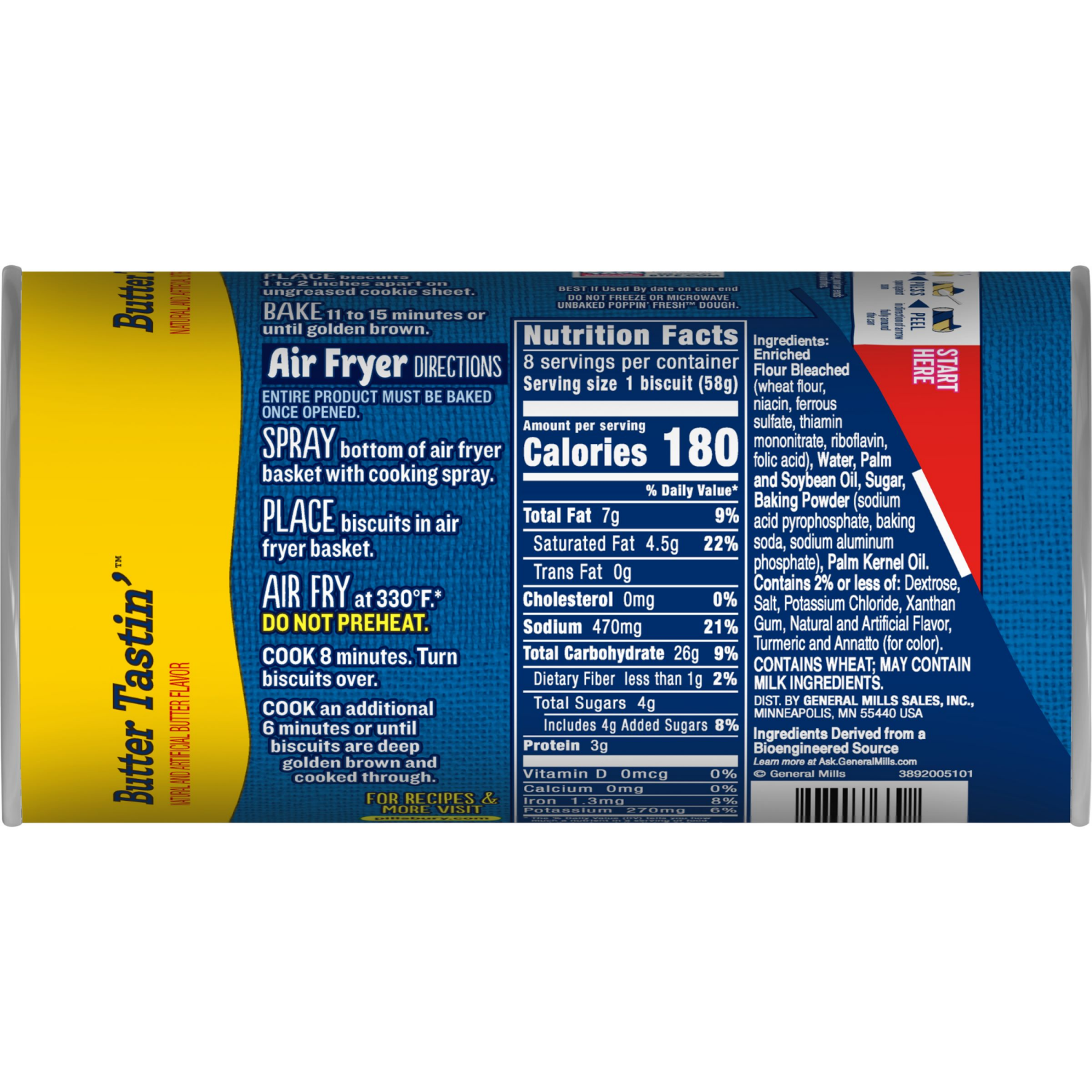 slide 8 of 8, Grands! Southern Homestyle Butter Tastin' Biscuits, 8 Ct, 16.3 oz, 8 ct