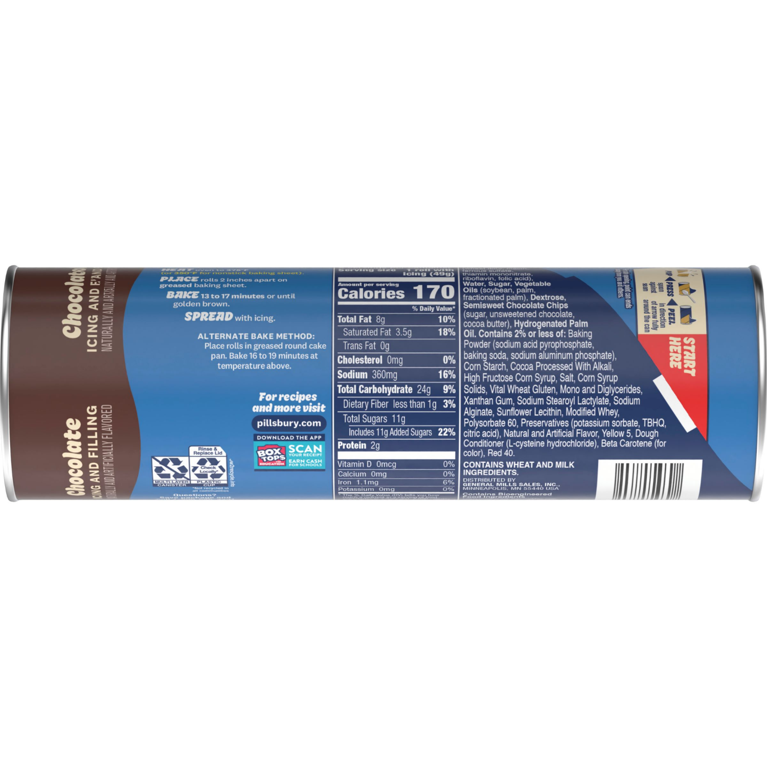 slide 2 of 4, Pillsbury Flaky Chocolate Rolls with Icing, Refrigerated Canned Pastry Dough, 8 Ct, 13.9 oz, 8 ct