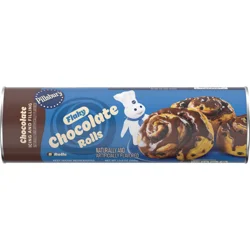 Pillsbury Flaky Chocolate Rolls with Icing, Refrigerated Canned Pastry Dough, 8 Ct, 13.9 oz