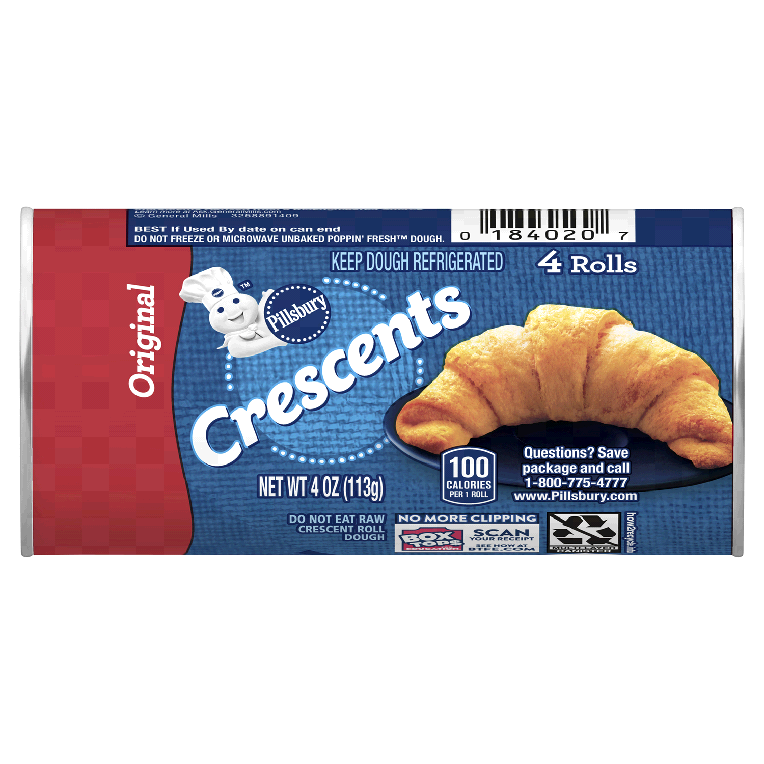slide 1 of 2, Pillsbury Original Crescent Rolls, Dough, 4 Rolls, 4 oz, 4 ct