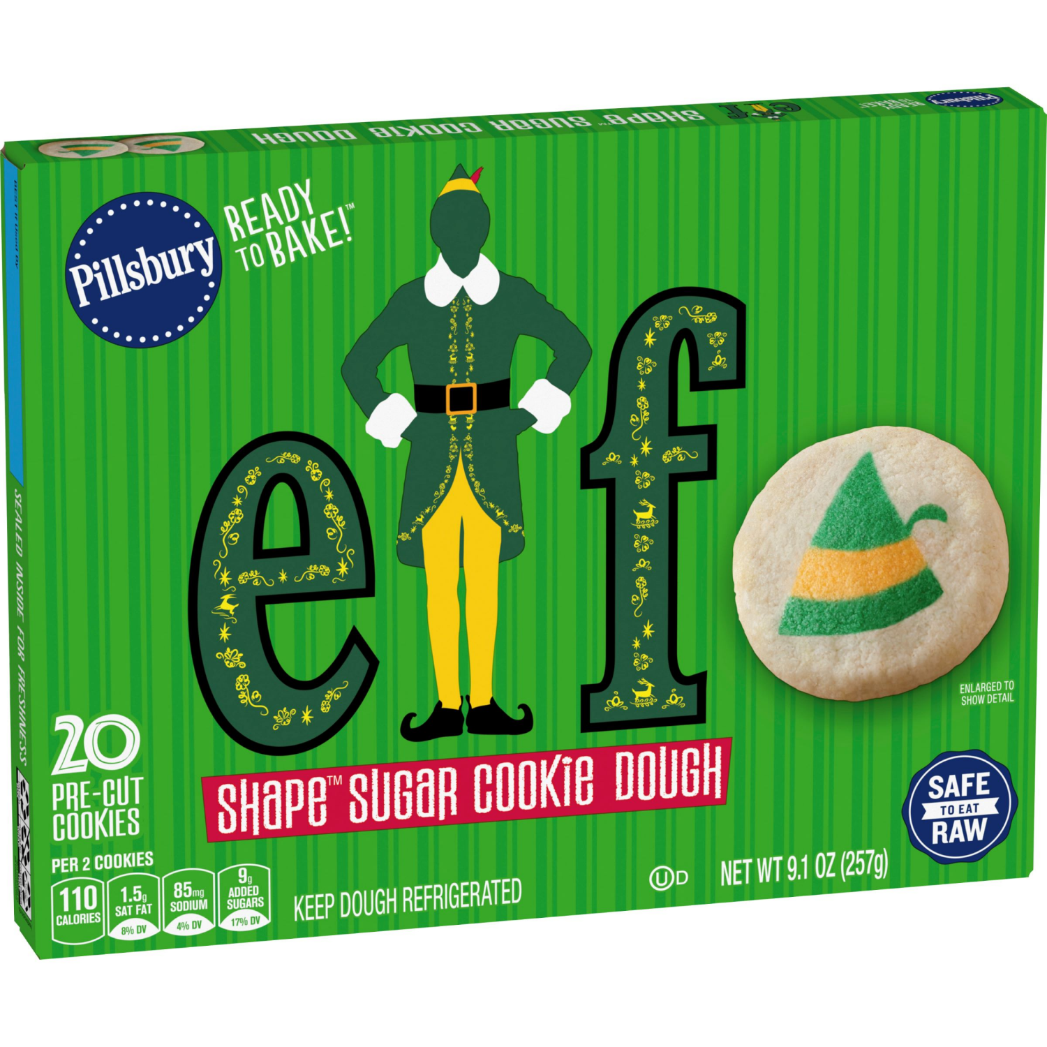 slide 3 of 4, Pillsbury Ready-to-Bake Elf Shape Sugar Cookie Dough, 20 ct