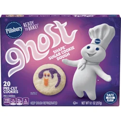 Pillsbury Ready to Bake! Snowman Shape Sugar Cookie Dough, 20 Pre-Cut Cookies, 9.1 oz