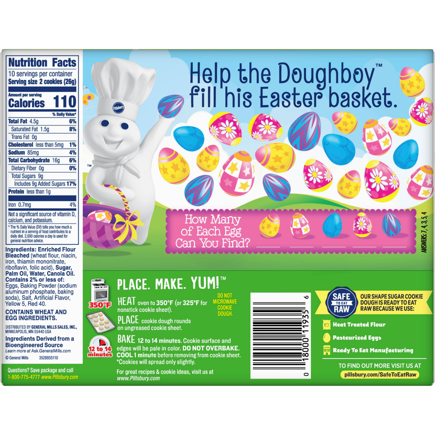 slide 2 of 8, Pillsbury Ready To Bake Chick Shape Sugar Cookie Dough, 20 Cookies, 9.1 oz., 20 ct