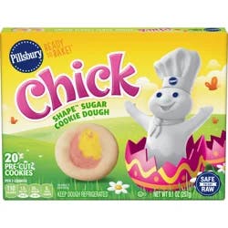 Pillsbury Ready To Bake Chick Shape Sugar Cookie Dough, 20 Cookies, 9.1 oz.
