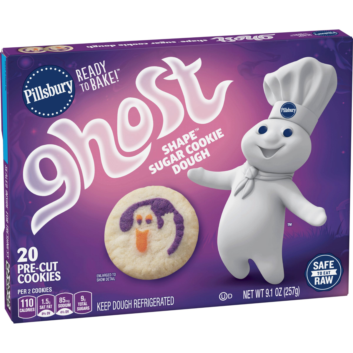 slide 3 of 4, Pillsbury Ready to Bake Ghost Shape Sugar Cookie Dough, 9.1 oz, 9.1 oz