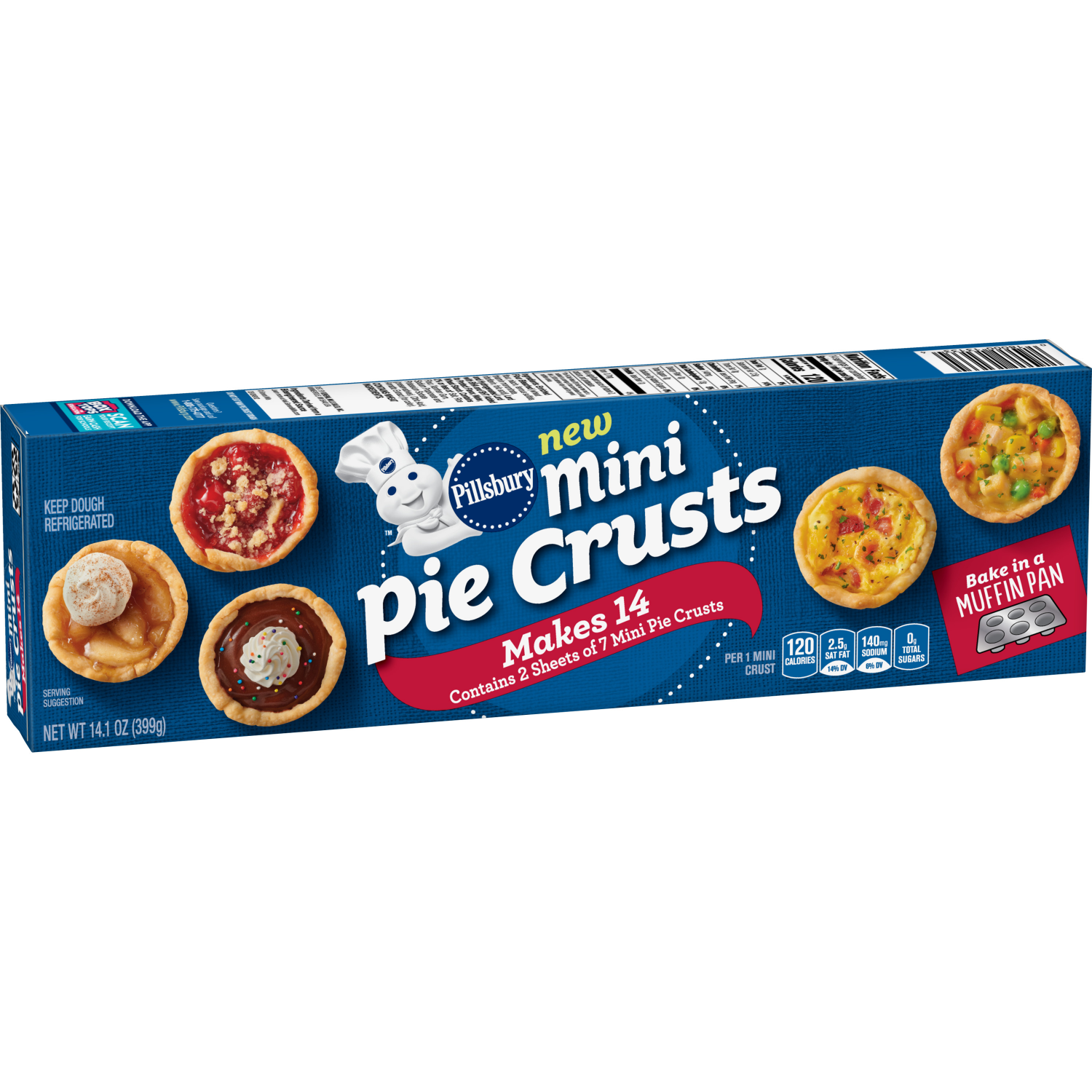 slide 4 of 4, Pillsbury Mini Pie Crusts for Baking, 14 Ct, 14.1 oz, 14.10 oz