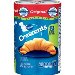 Pillsbury Crescent Rolls, Original Refrigerated Canned Pastry Dough, Value 2-Pack, 16 Rolls, 16 oz