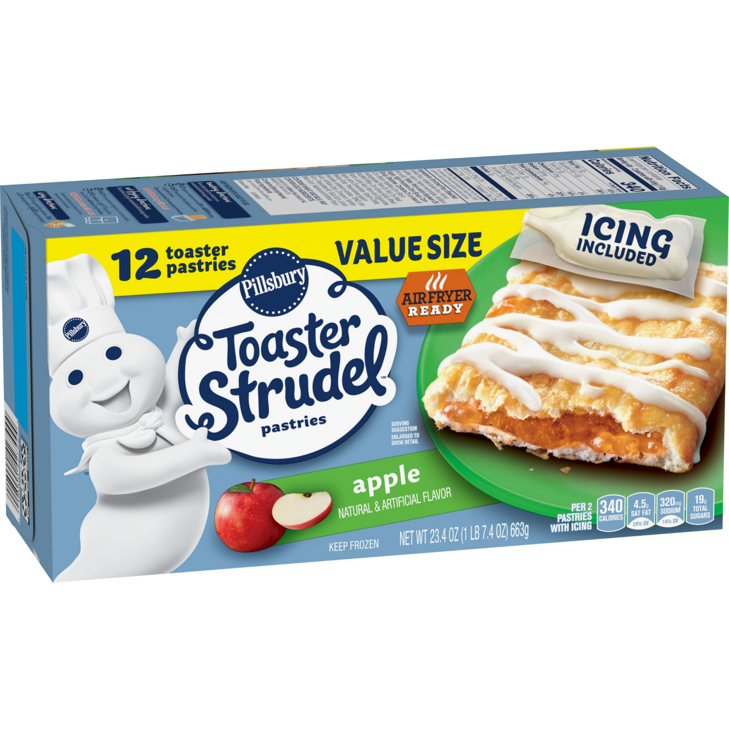 slide 2 of 4, Pillsbury Toaster Strudel Pastries, Apple, 12 ct, 23.4 oz, 12 ct; 1.95 oz