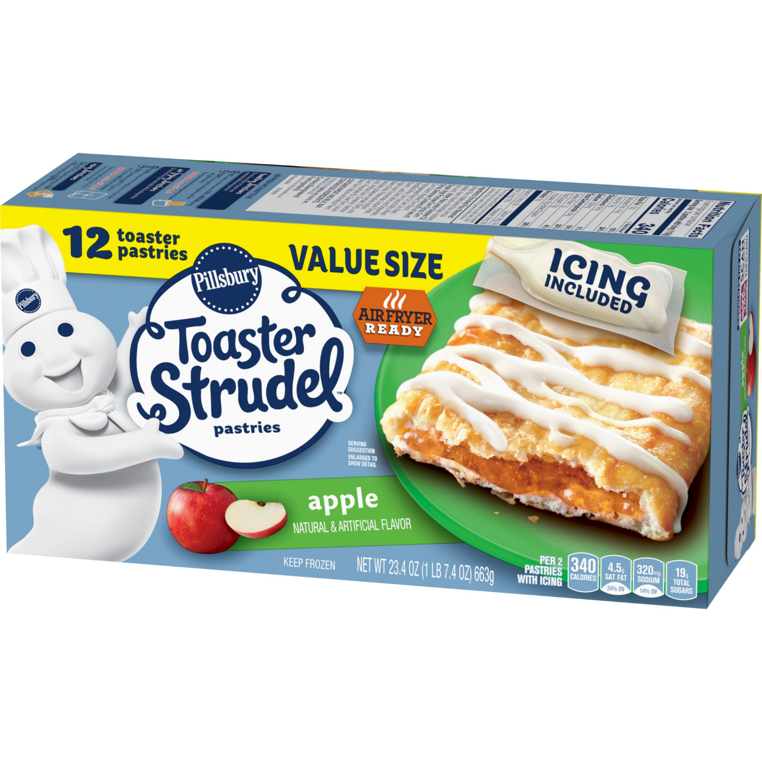 slide 3 of 4, Pillsbury Toaster Strudel Pastries, Apple, 12 ct, 23.4 oz, 12 ct; 1.95 oz