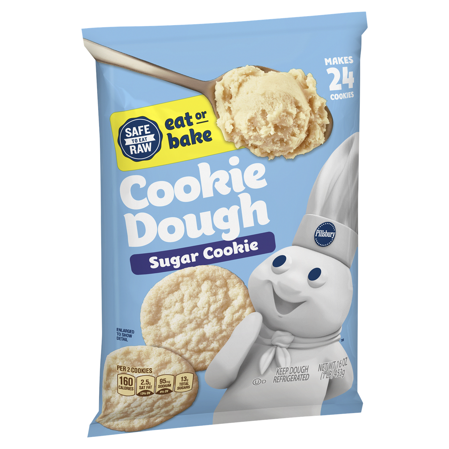 slide 1 of 3, Pillsbury Eat or Bake Refrigerated Sugar Cookie Dough, Makes 24 Cookies, Easter Cookies, 16 oz, 16 oz