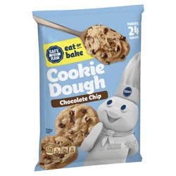 Pillsbury Eat or Bake Refrigerated Cookie Dough, Chocolate Chip, Makes 24 Cookies, 16 oz
