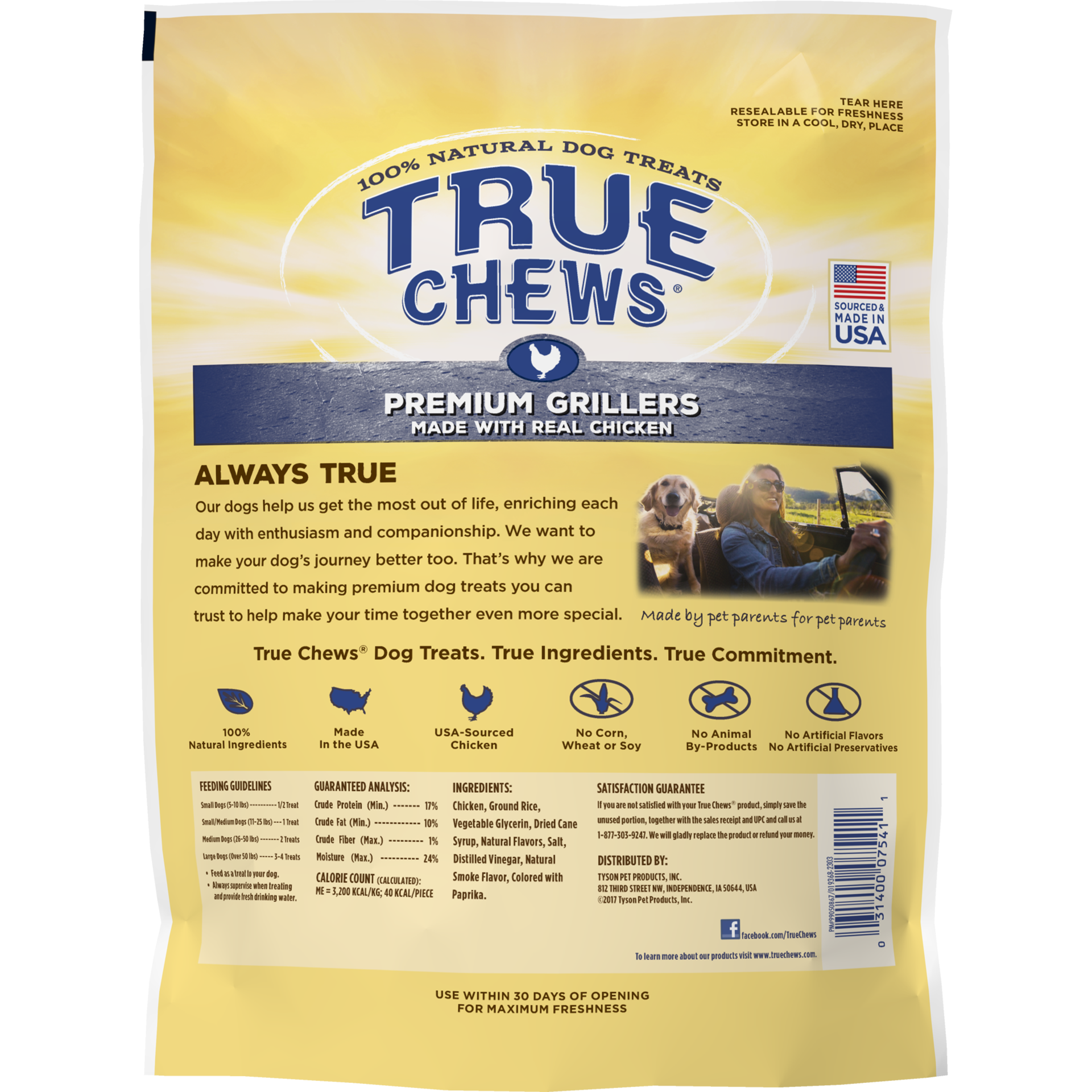 slide 2 of 5, TRUE CHEWS Premium Grillers Made with Real Chicken, 12 oz