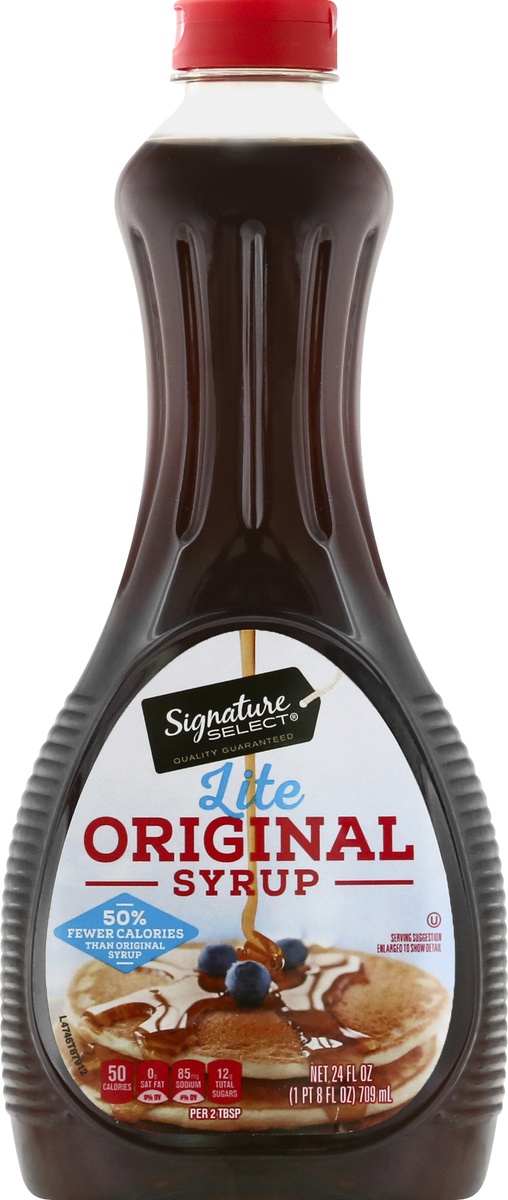 slide 5 of 9, Signature Select Lite Original Syrup 24 oz, 