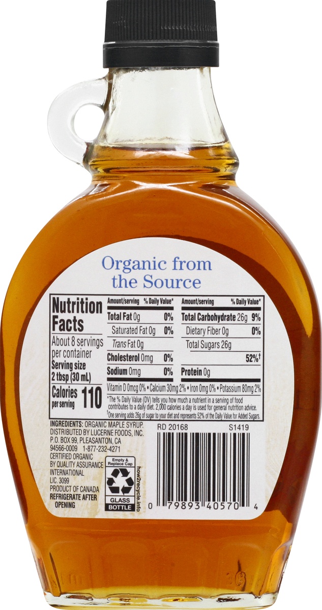 slide 4 of 9, O Organics 100% Pure Maple Syrup Grade A Dark Amber, 8.5 fl oz