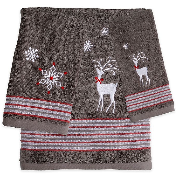 slide 1 of 1, Saturday Knight Reindeer Games Fingertip Towel, 1 ct