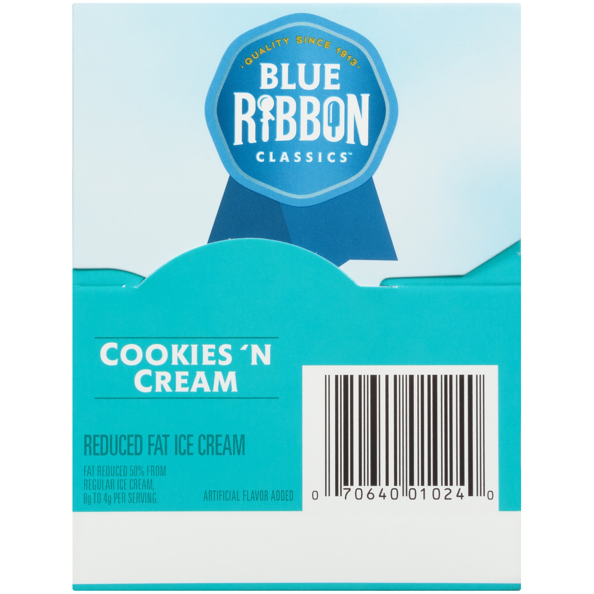 slide 6 of 8, Blue Ribbon Classics Cookies 'n Cream Reduced Fat Ice Cream, 56 fl oz