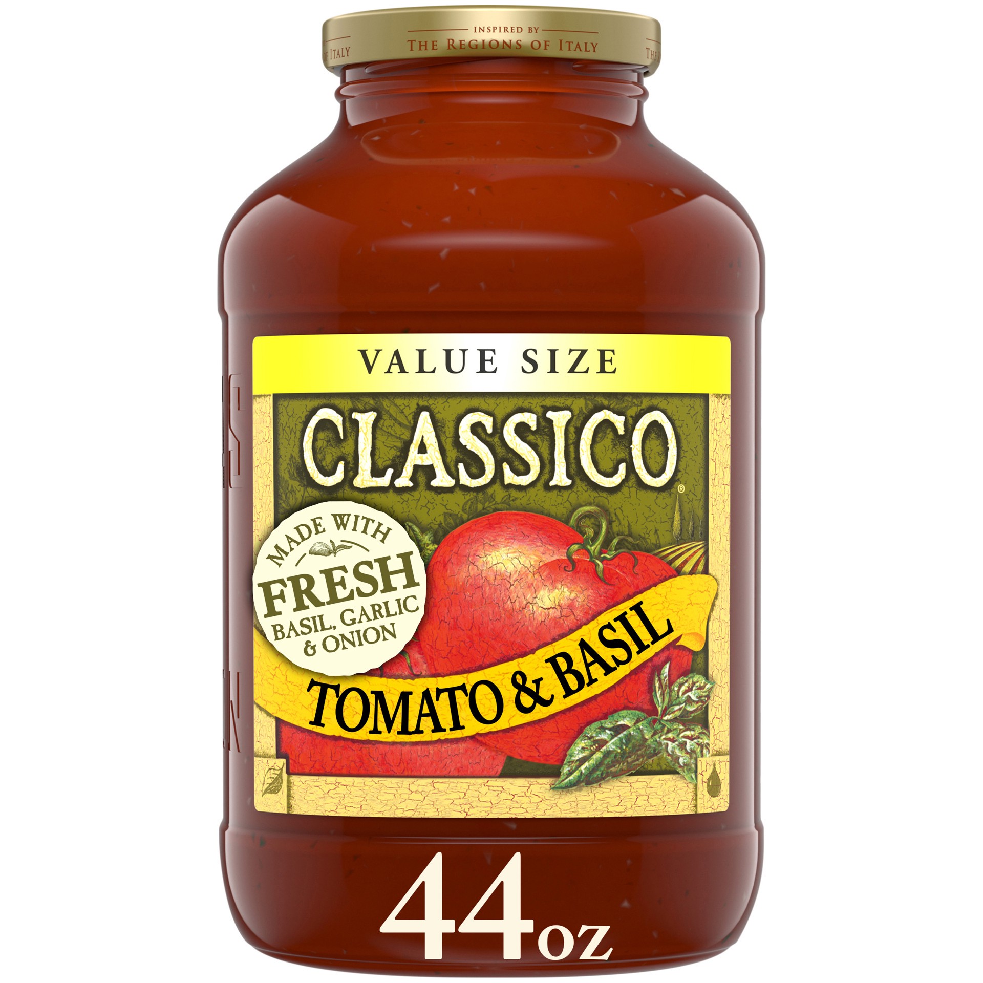 slide 1 of 5, Classico Cla Tomato Basil, 44 oz