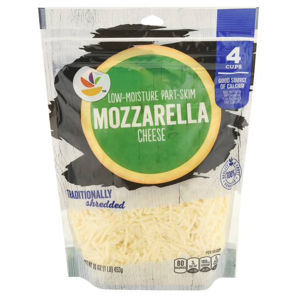slide 1 of 1, GIANT Mozzarella Cheese Part Skim Shredded Natural, 16 oz