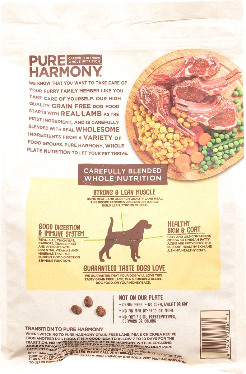 slide 8 of 9, Pure Harmony Grain-Free Super Premium Lamb, Pea & Chickpea Recipe Dog Food 56 oz, 56 oz