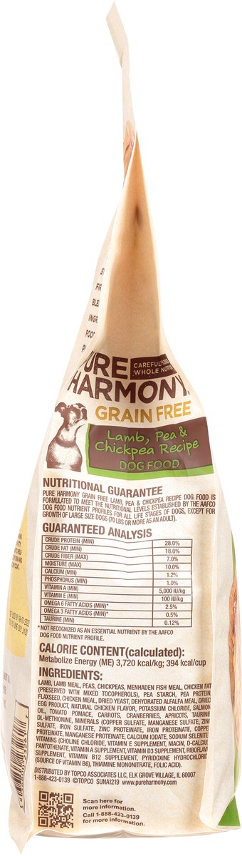 slide 3 of 9, Pure Harmony Grain-Free Super Premium Lamb, Pea & Chickpea Recipe Dog Food 56 oz, 56 oz