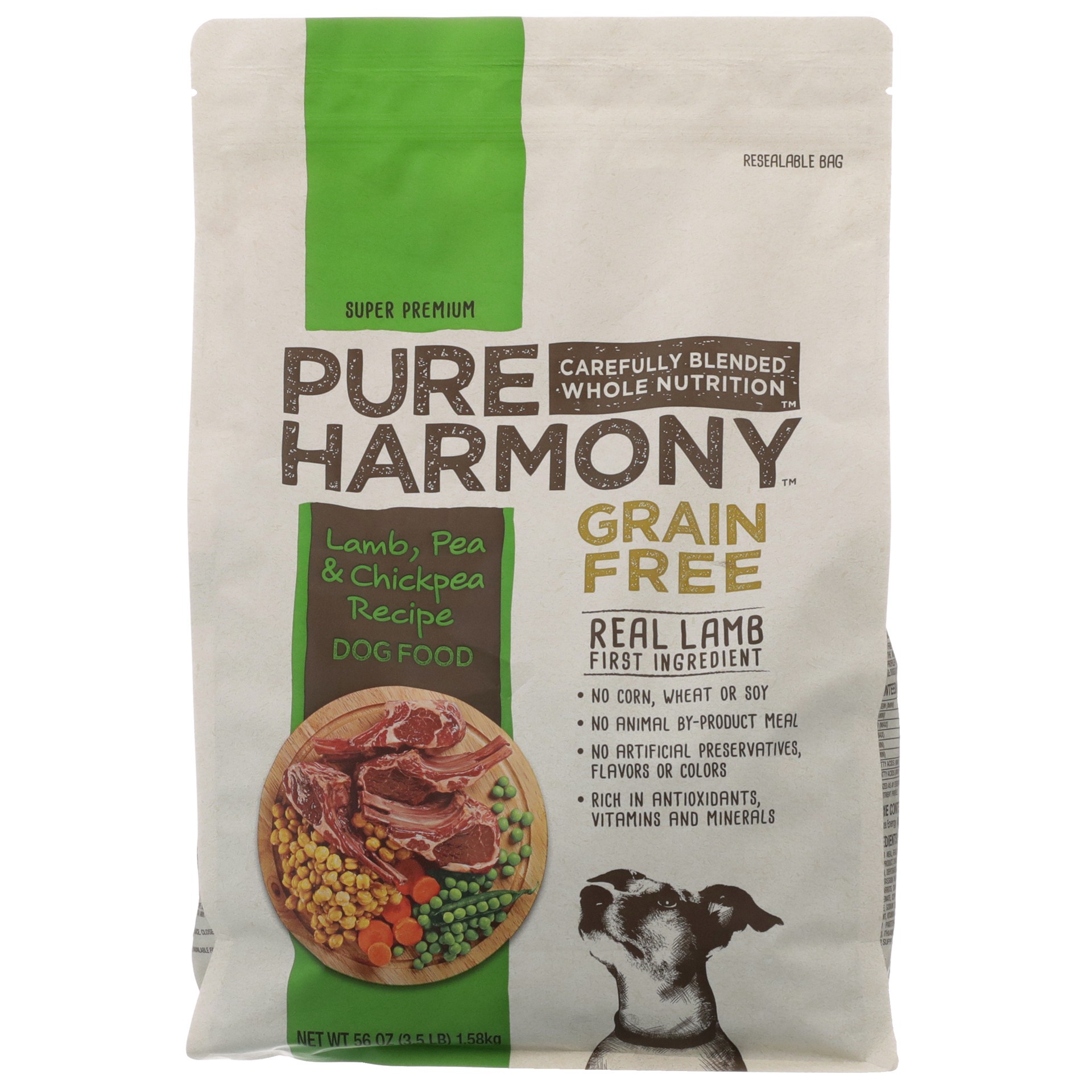 slide 1 of 6, Pure Harmony Grain-Free Super Premium Lamb, Pea & Chickpea Recipe Dog Food 56 oz, 56 oz
