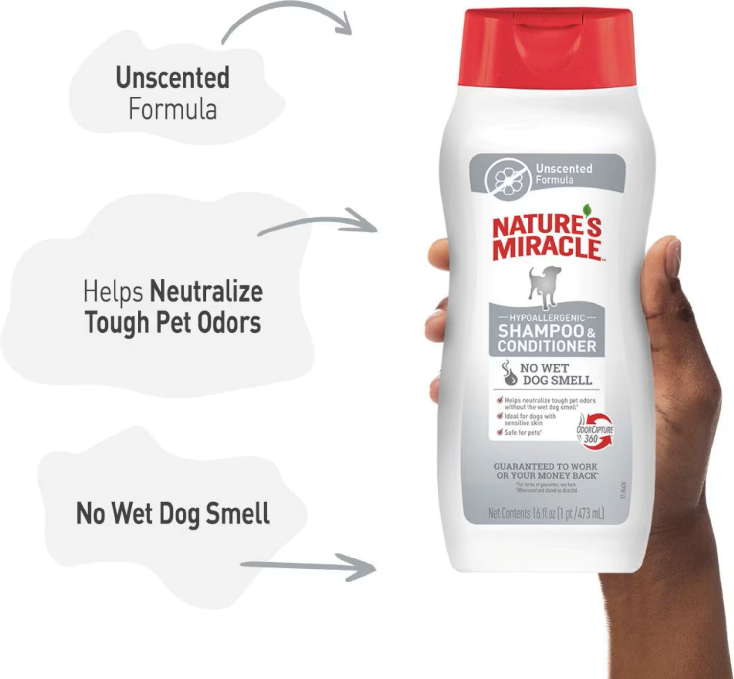 slide 1 of 1, Nature's Miracle Hypoallergenic Unscented Formula Shampoo & Conditioner 16 fl oz, 16 fl oz