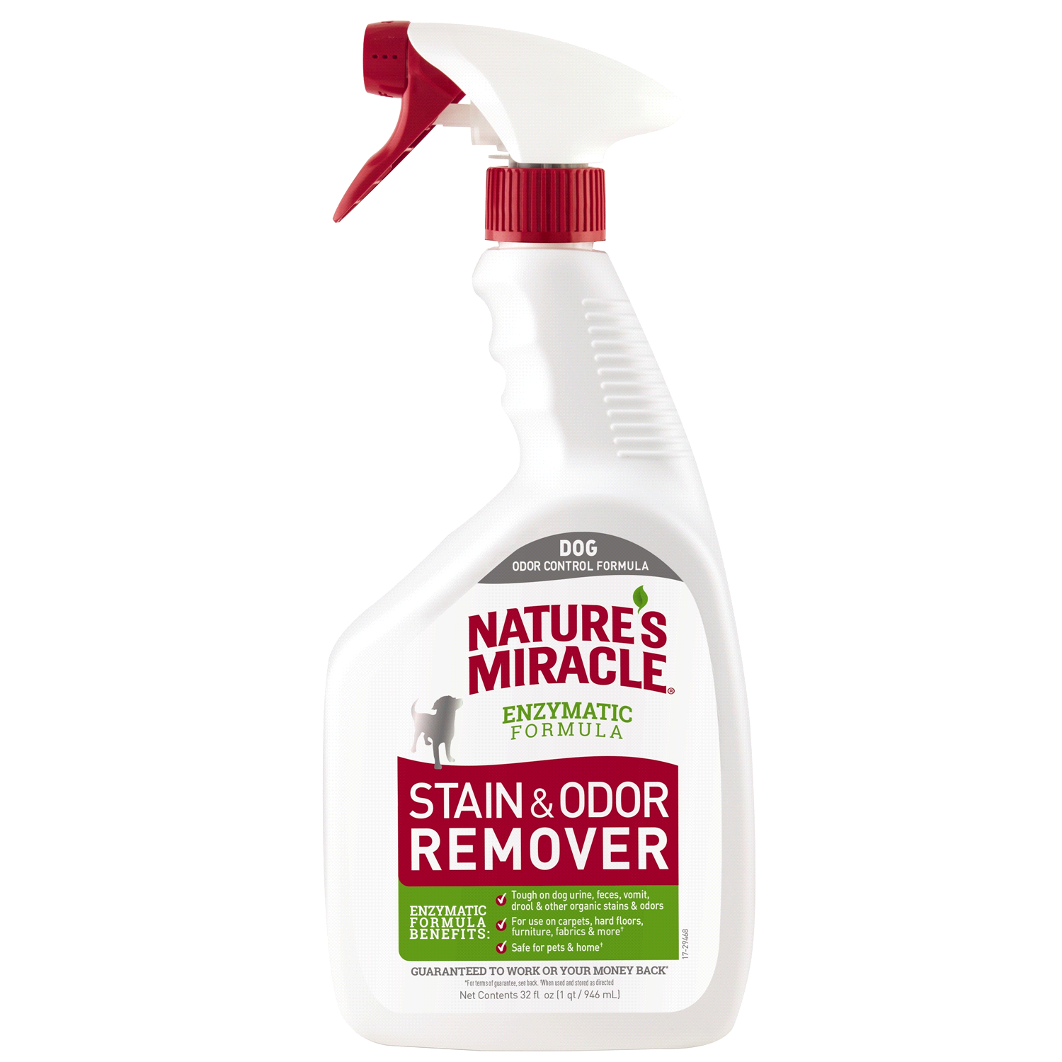 slide 1 of 2, Nature's Miracle Nature''s Miracle Stain And Odor Remover Dog 32 Ounces, Odor Control Formula, Spray, 2.40 lb