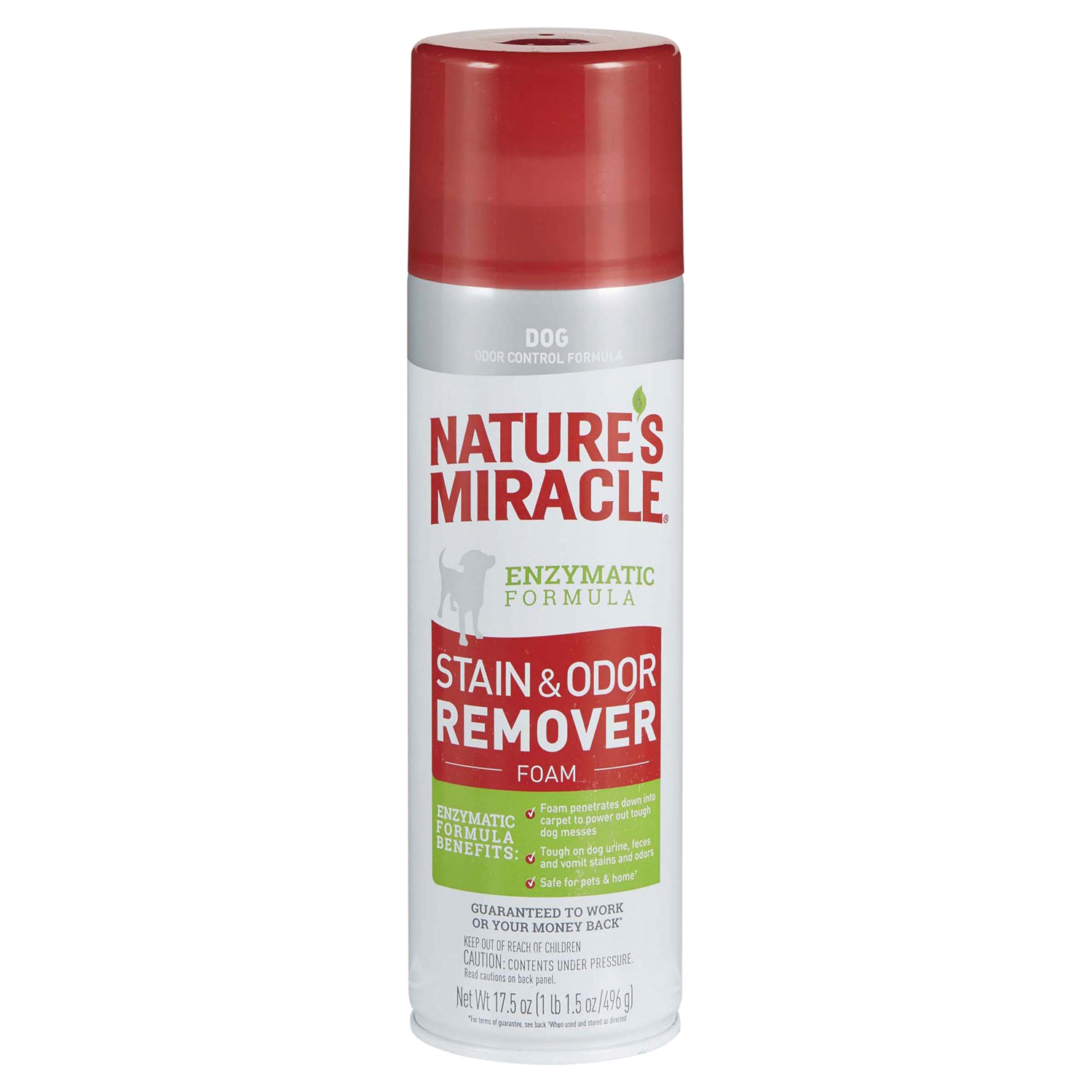 slide 1 of 4, Nature's Miracle Enzymatic Formula Dog Stain & Odor Remover Foam 17.5 oz, 17.5 oz