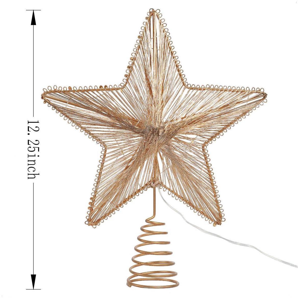 slide 2 of 3, 11.5" Copper Wire Star Lighted Tree Topper By Ashland, 11.5 in