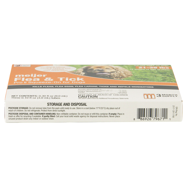 slide 12 of 13, Meijer Pro II Squeeze-On Flea & Tick for Dogs, 21 ct; 39 lb, 3 ct