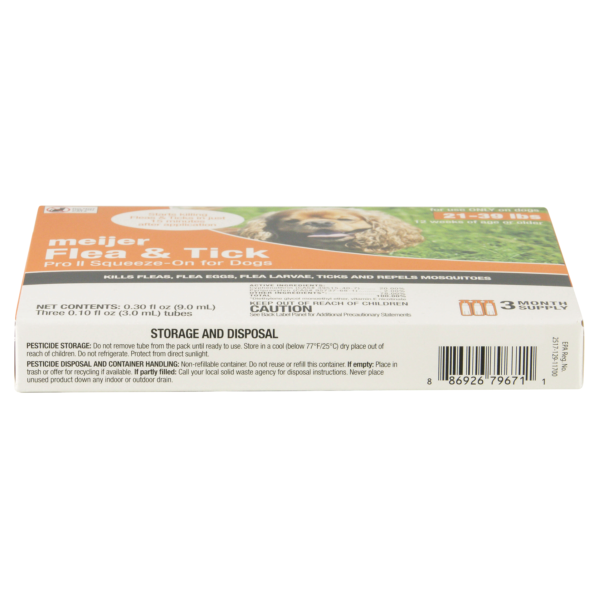 slide 13 of 13, Meijer Pro II Squeeze-On Flea & Tick for Dogs, 21 ct; 39 lb, 3 ct