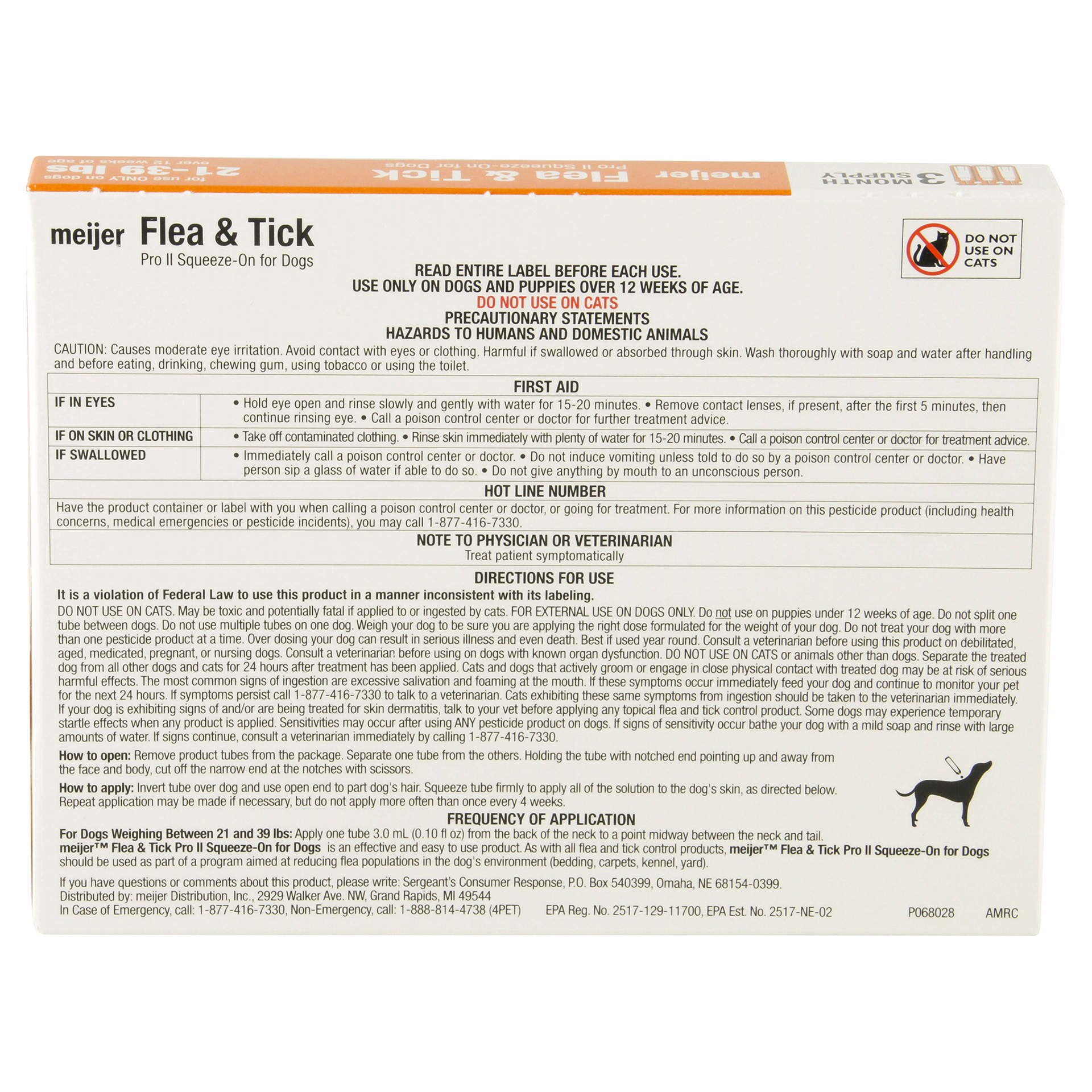 slide 5 of 13, Meijer Pro II Squeeze-On Flea & Tick for Dogs, 21 ct; 39 lb, 3 ct