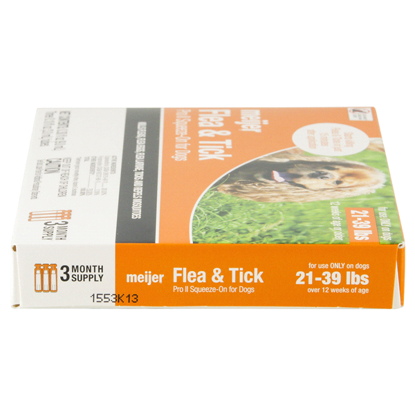 slide 8 of 13, Meijer Pro II Squeeze-On Flea & Tick for Dogs, 21 ct; 39 lb, 3 ct