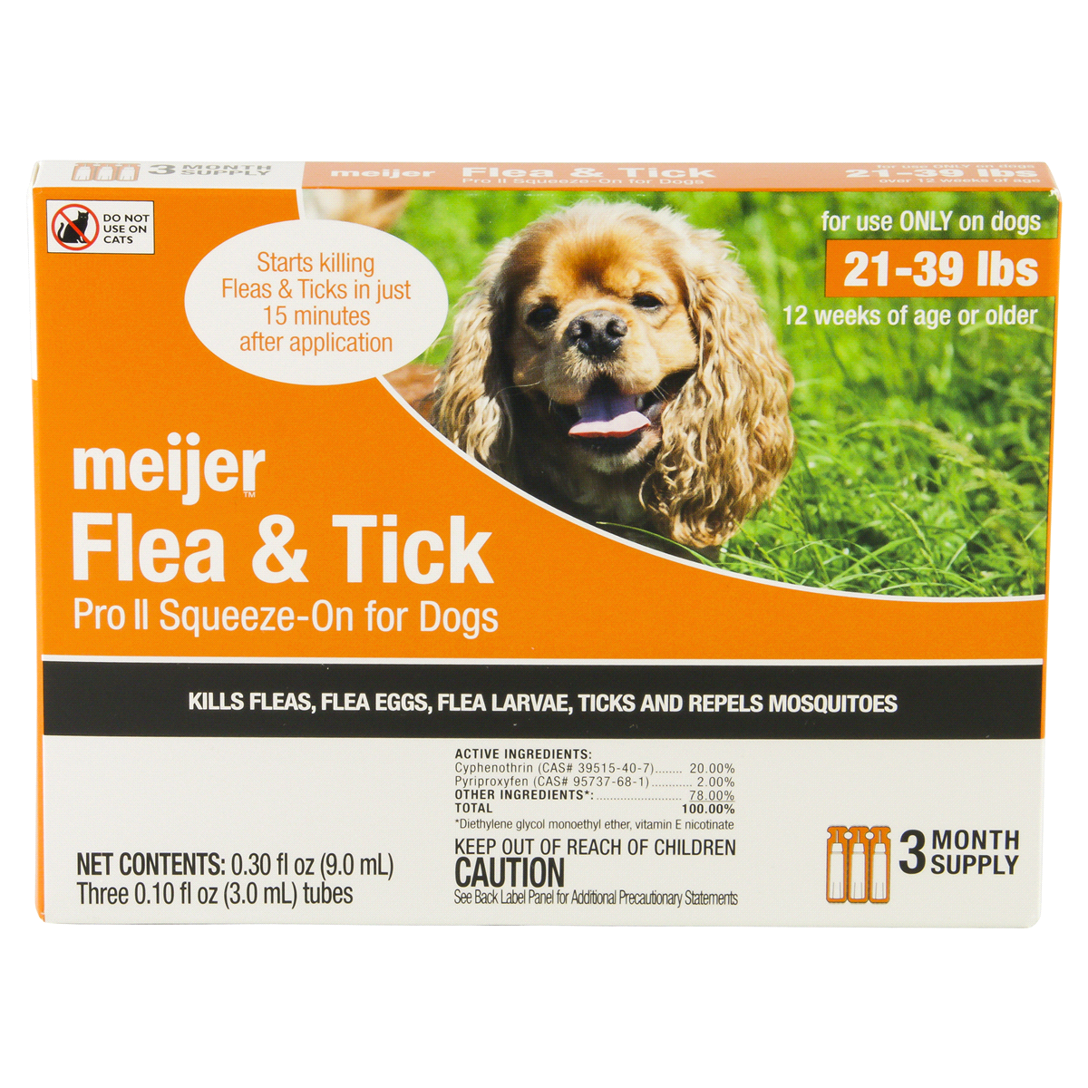 slide 1 of 13, Meijer Pro II Squeeze-On Flea & Tick for Dogs, 21 ct; 39 lb, 3 ct