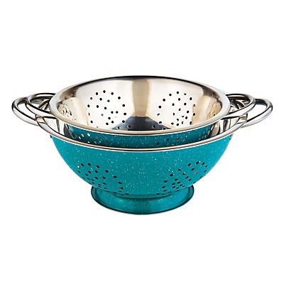 slide 1 of 1, Cocinaware Speckled Colander Aqua Set, 1 ct