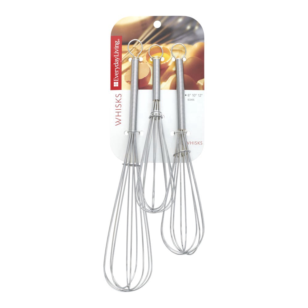 slide 3 of 3, Everyday Living Wire Whisks, 3 ct