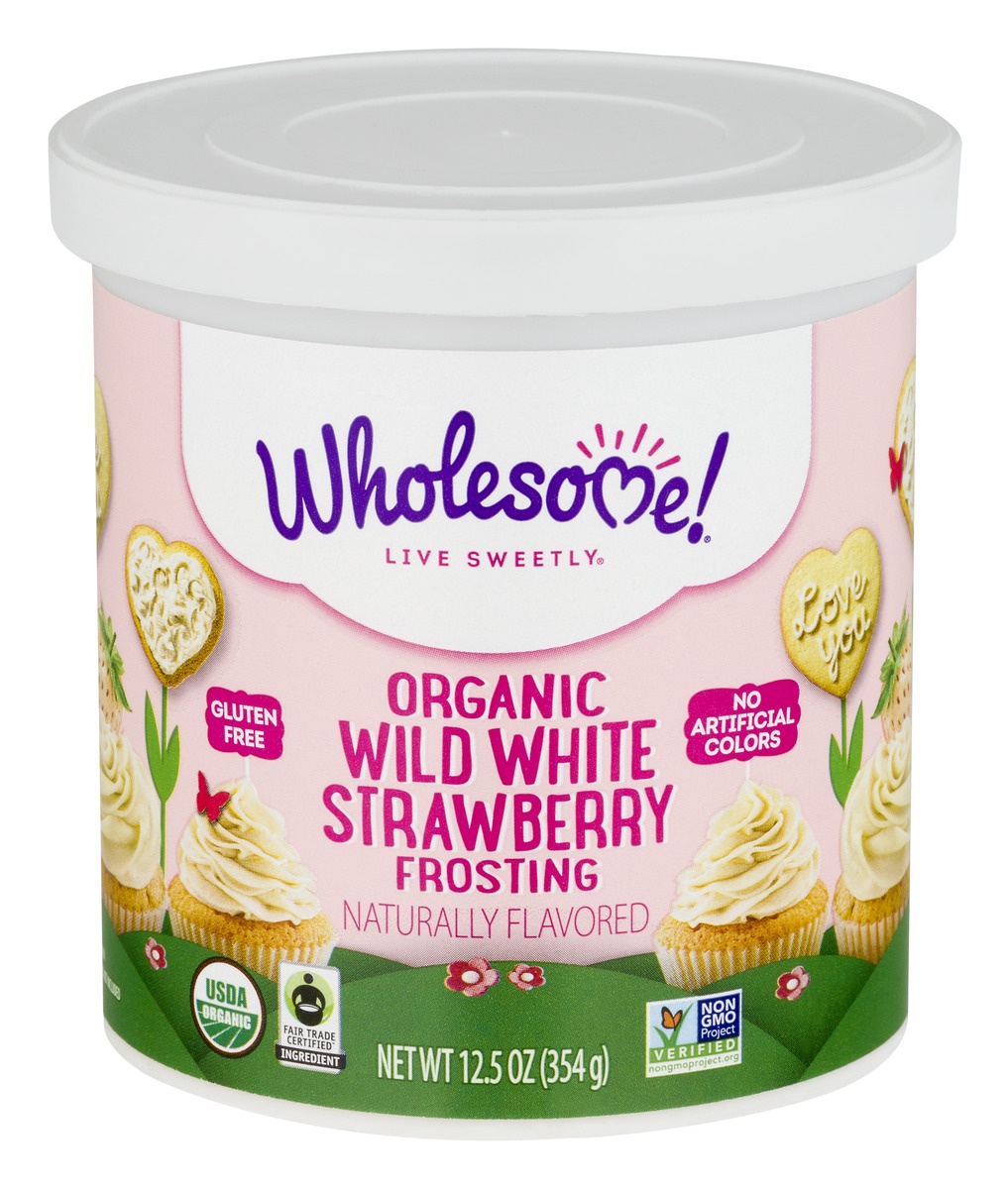 slide 1 of 1, Wholesome Sweeteners Organic Wild White Strawberry Frosting, 12.5 oz