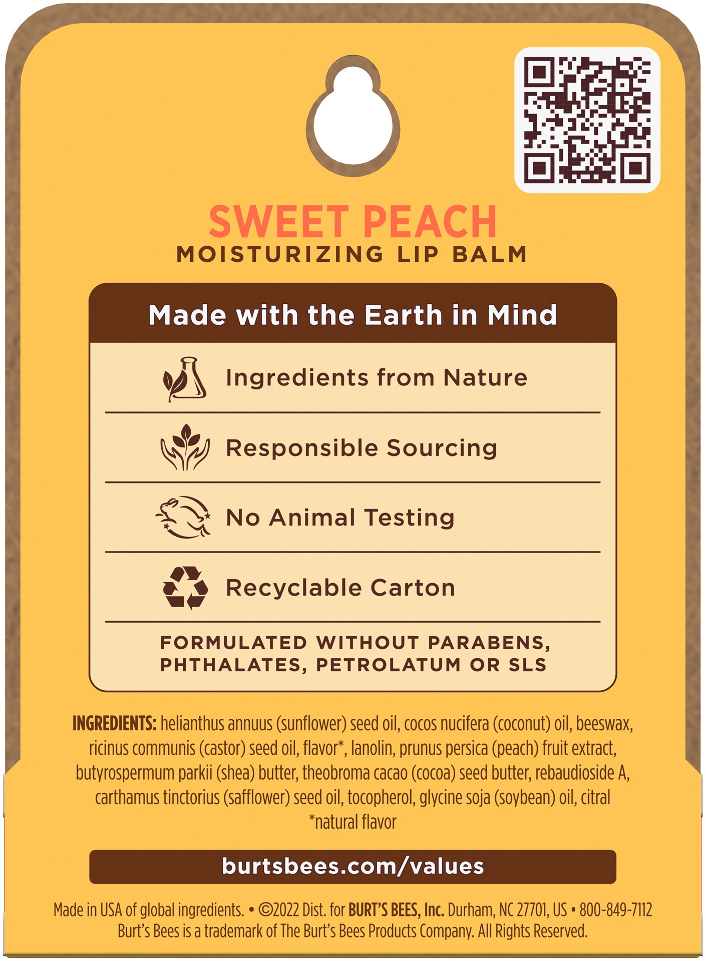 slide 2 of 5, Burt's Bees Moisturizing Sweet Peach Lip Balm 0.15 oz, 0.15 oz