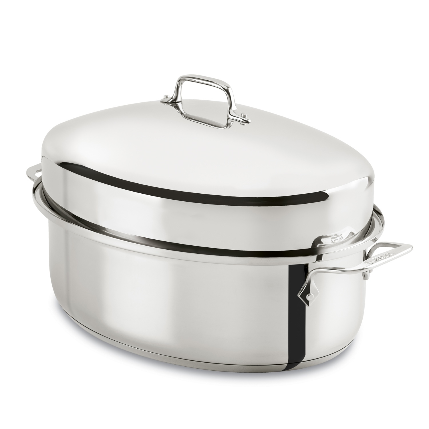 slide 1 of 2, All-Clad Stainless Steel Covered Oval Roaster, 10 qt