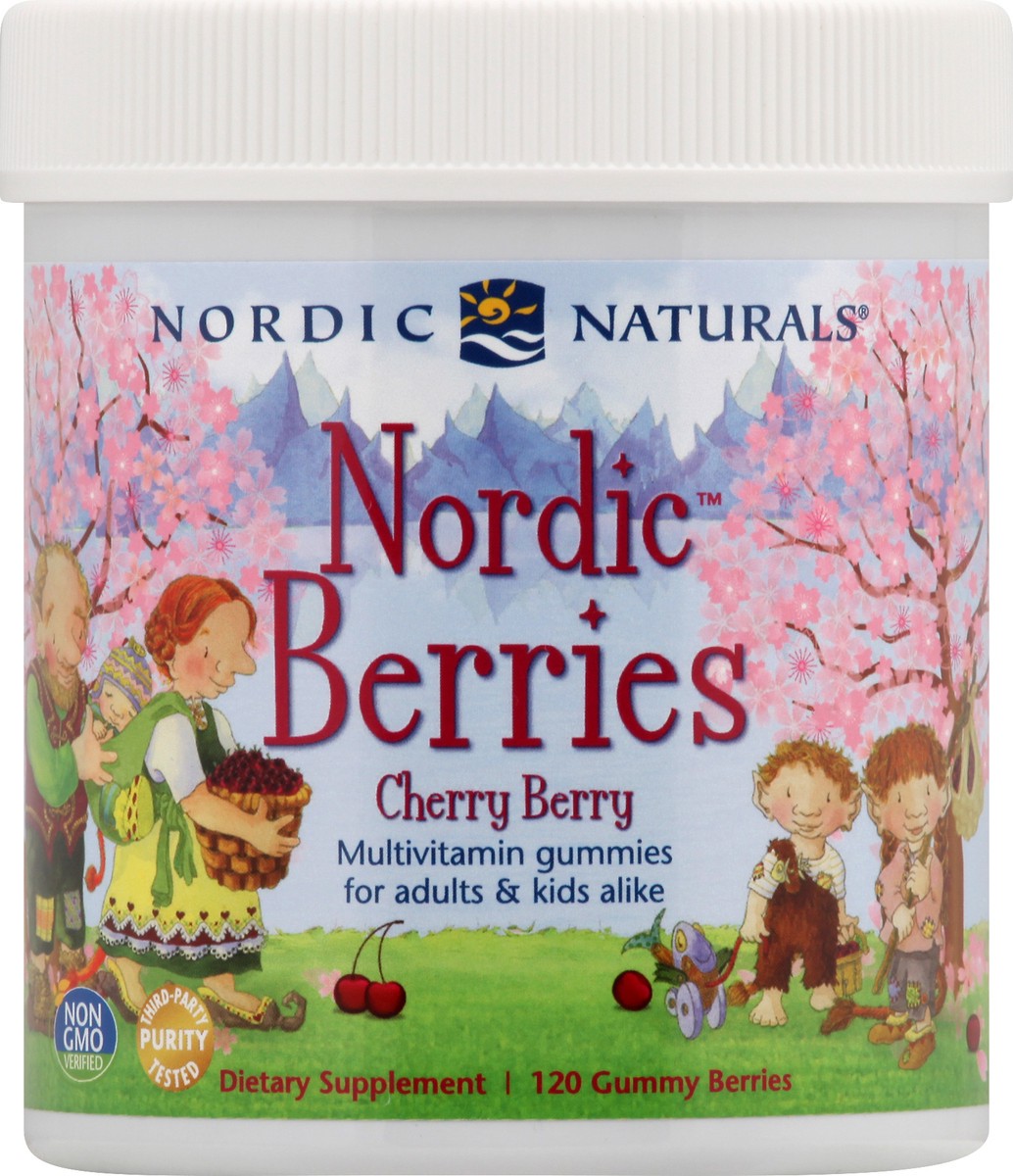 slide 2 of 10, Nordic Naturals Nordic Berries Cherry Berry Kids Multivitamin Gummies, 120 ct