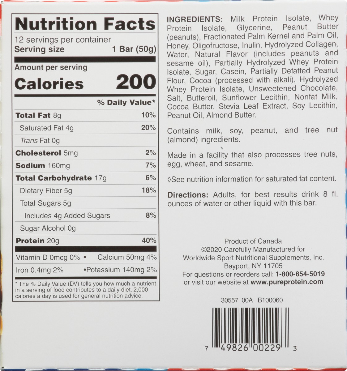 slide 8 of 13, Pure Protein Peanut Butter Cup Bars, 12 ct; 1.76 oz